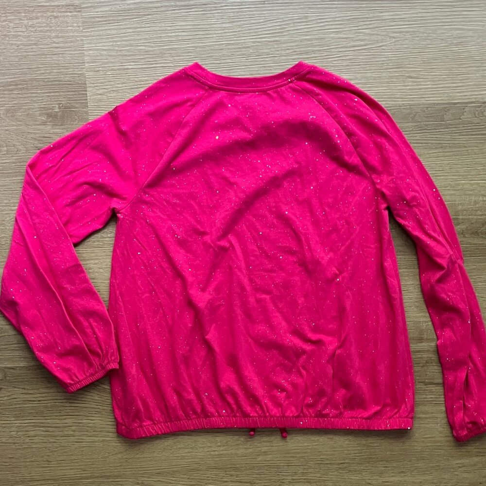 EUC Wonder Nation Pink Sparkle Long-Sleeve Drawstring Top Size: 18 - Picture 2 of 3